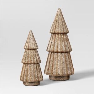 2pk Christmas Glittered Trees Gold -
Wondershop™